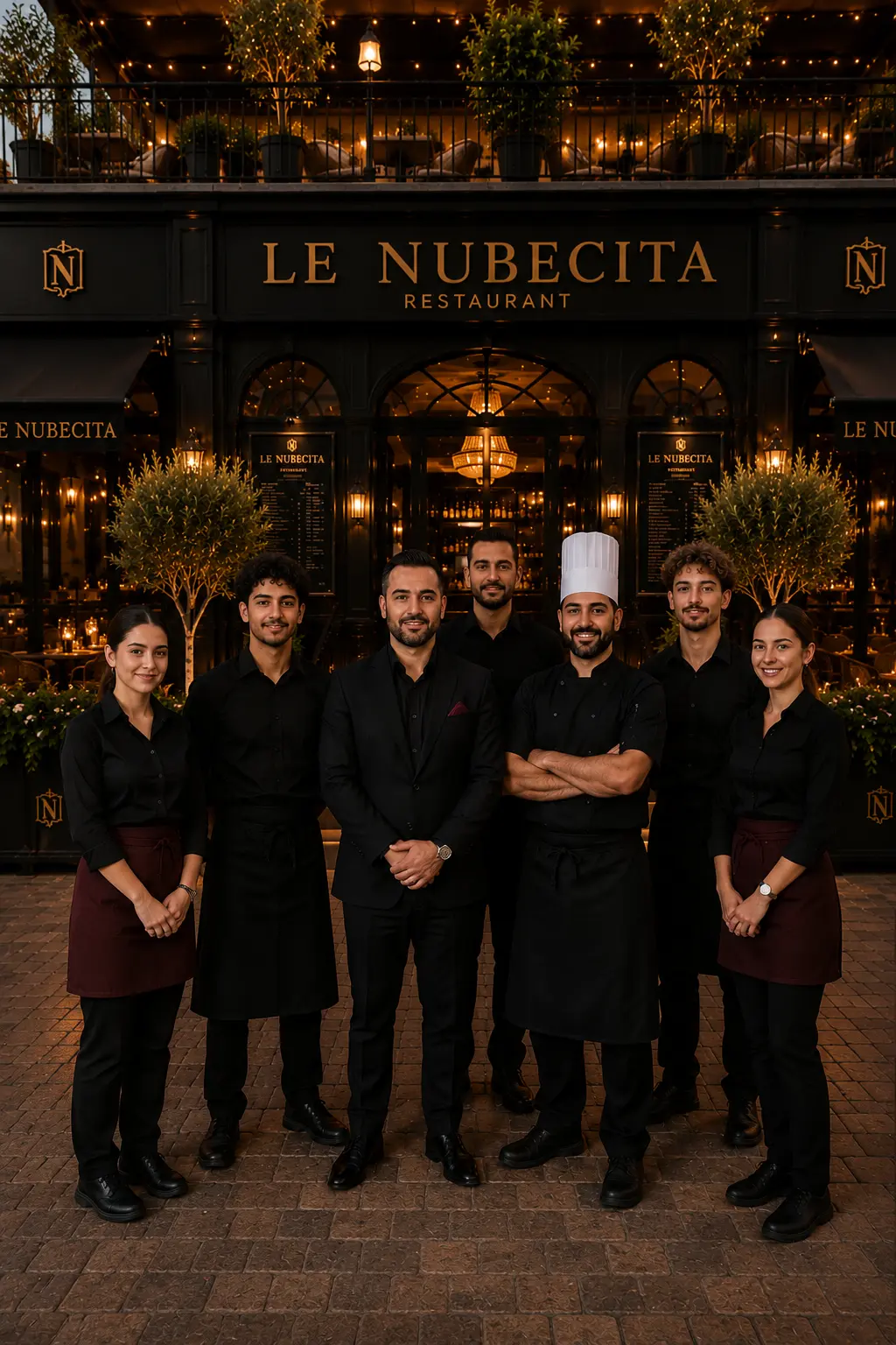 L'équipe du Nubecita devant le restaurant